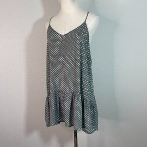 Acacia M Medium Tank Top Flowy Gray White Polka Dot M Medium